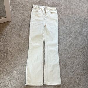 Current/Elliott Cream Flare Jeans